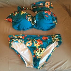 Lands End Underwire Ruffle Bikini